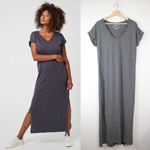 Pact‎ Market Maxi Dress Medium Grey Stripe